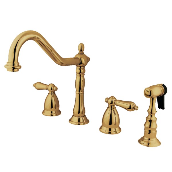 KS1792ALBS Widespread Kitchen Faucet, Polished Brass